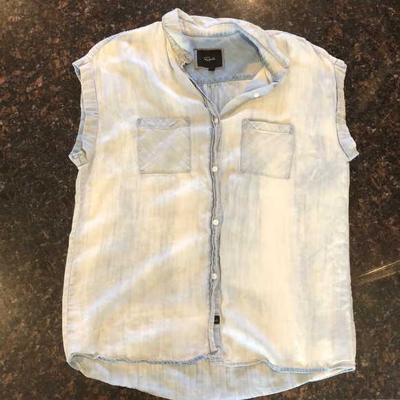 Rails Chambray cap sleeve button down shirt - Picture 1 of 4